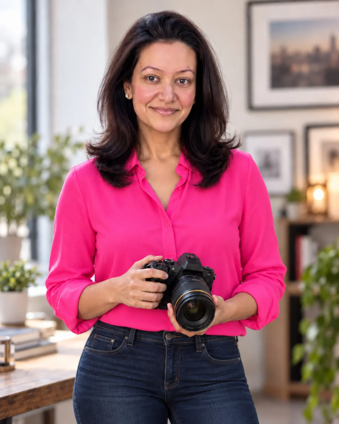Sheetal Bhagnari holding a camera